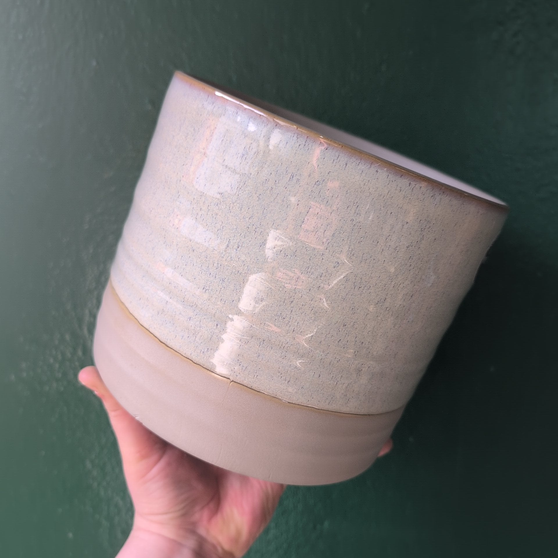 Gia Rippled Two Tone Ice White Pots