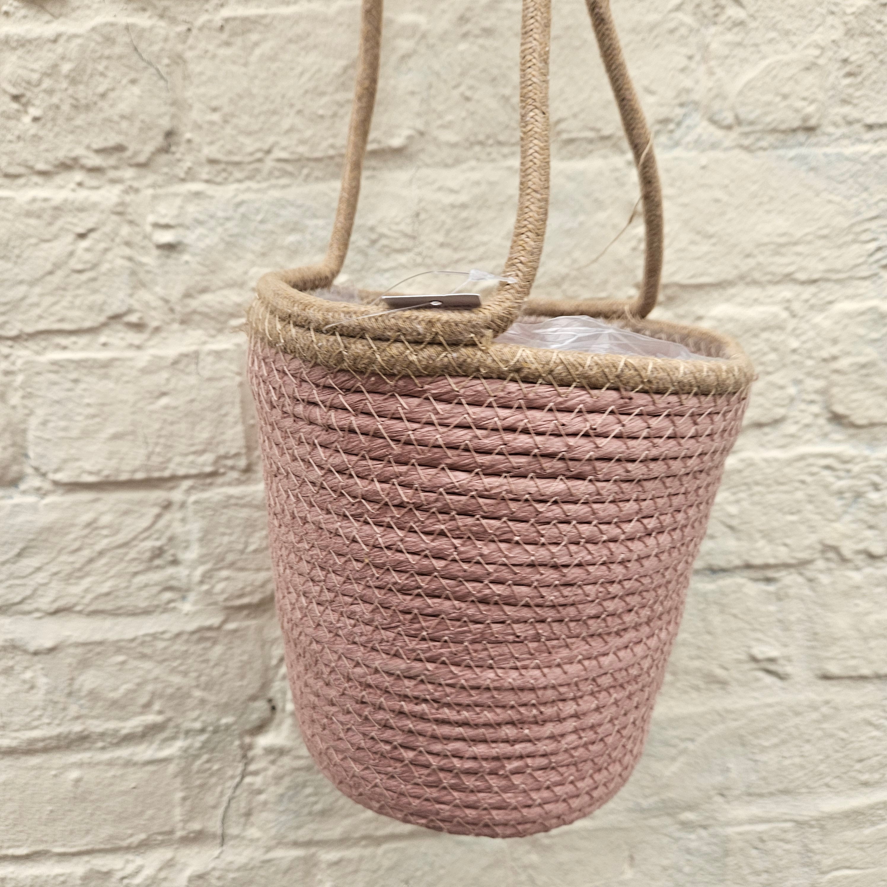 Rope hanging basket - 18cm - 5 colours available