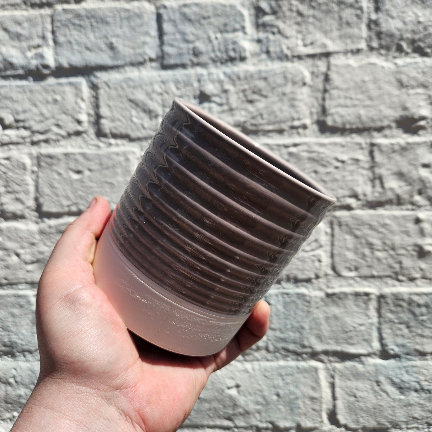 Medium ceramic pot to house nursery pot 9cm or below