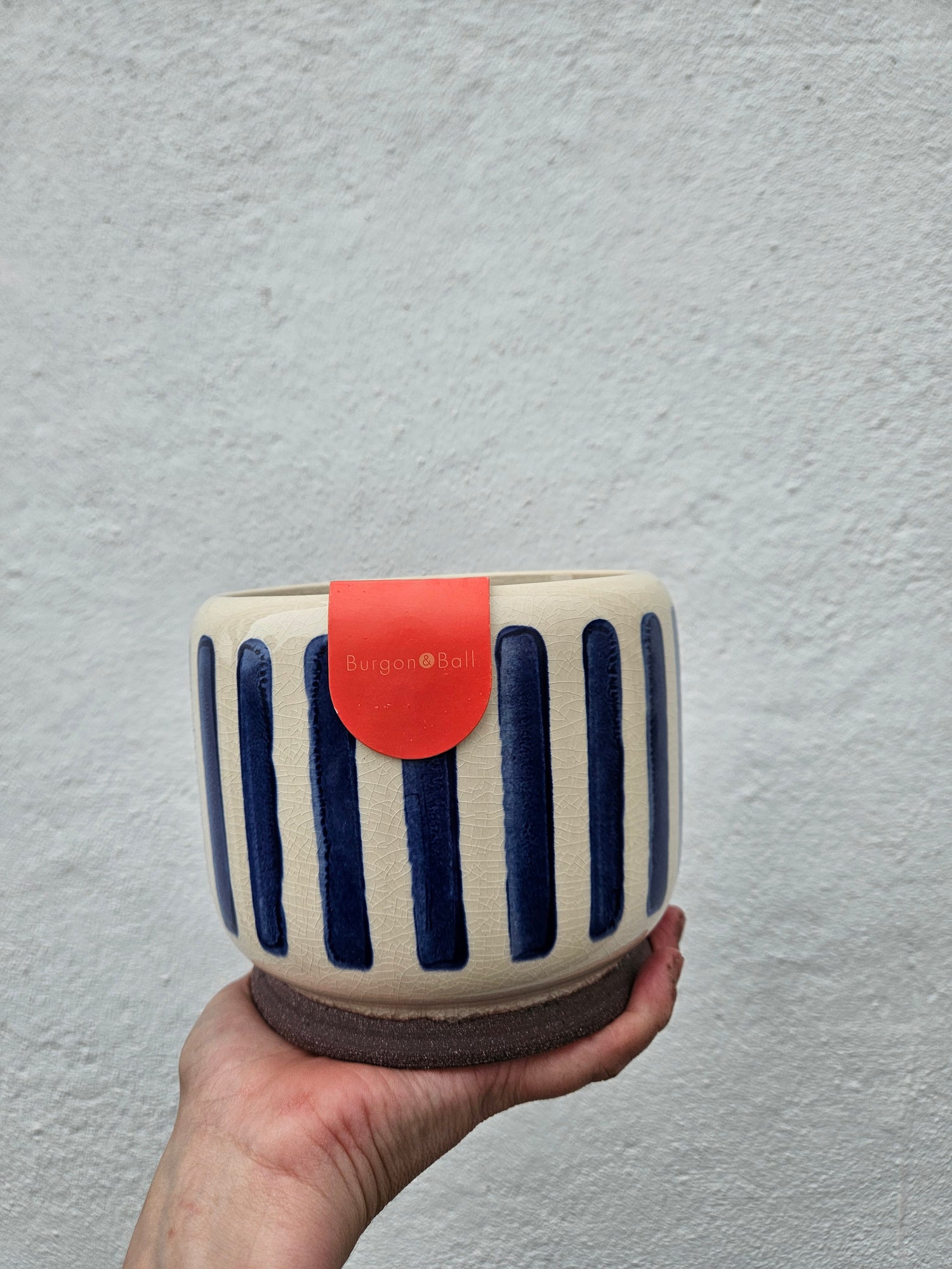 Striped Ceramic Pots (Available in 3 colours) -Various sizes available