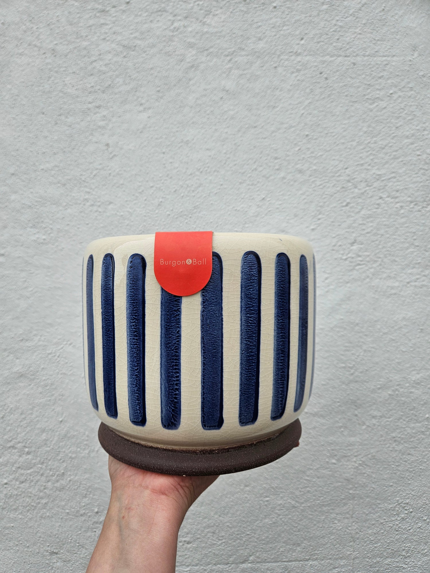 Striped Ceramic Pots (Available in 3 colours) -Various sizes available