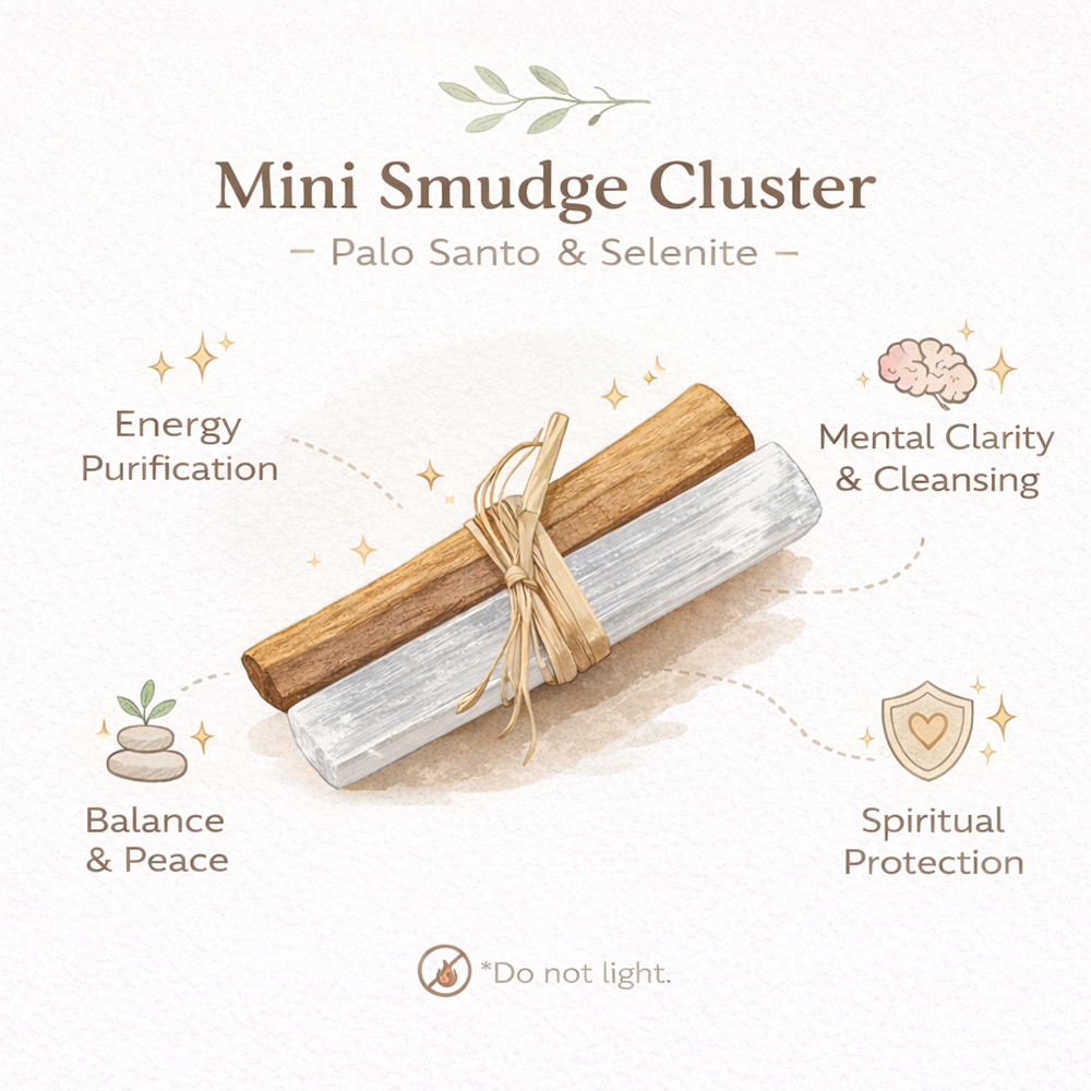 Mini Smudge Cluster, Palo Santo with Selenite