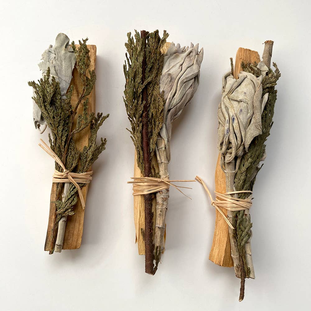 Mini Smudge Cluster, White Sage with Palo Santo and Cedar