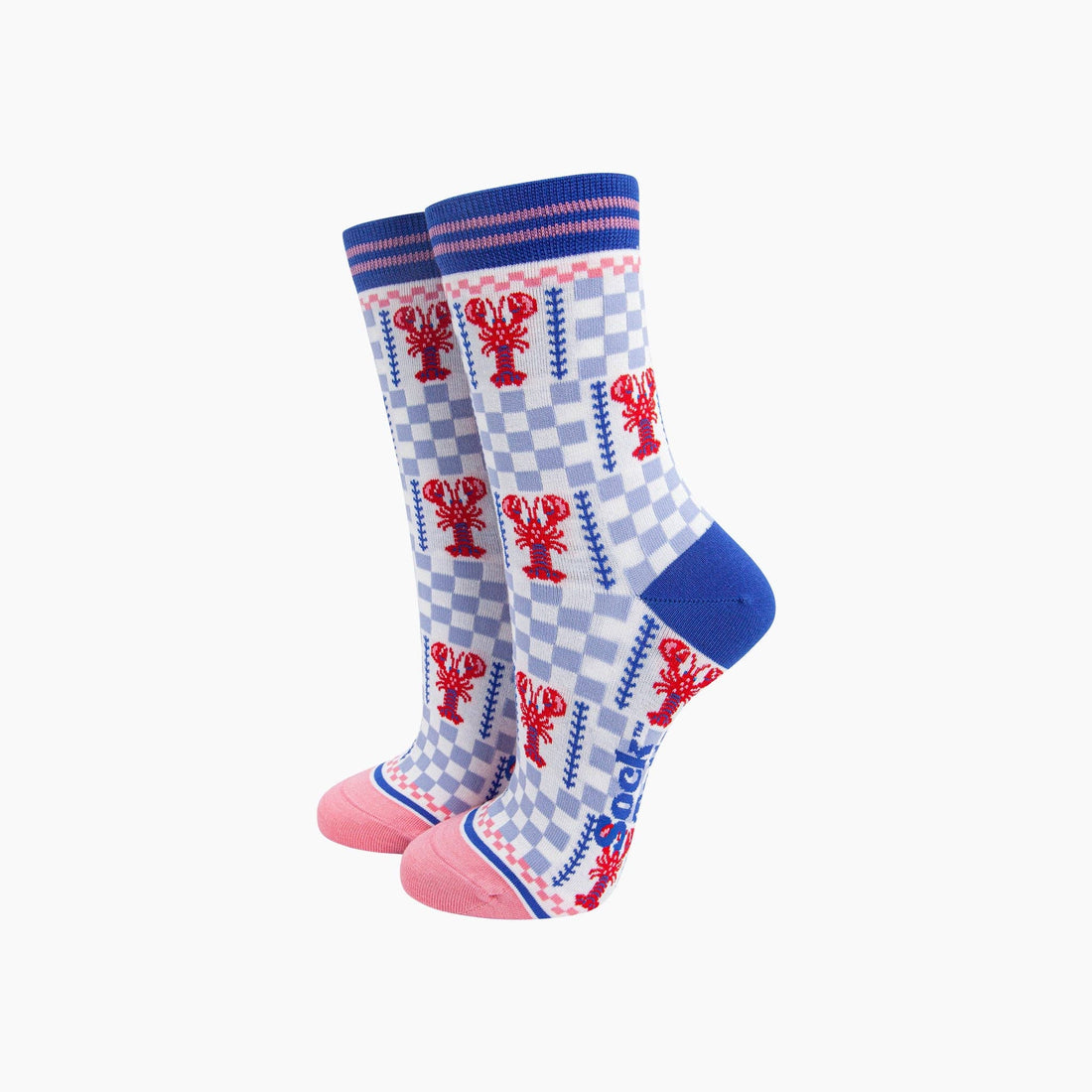 Lobster Checkerboard Bamboo Socks