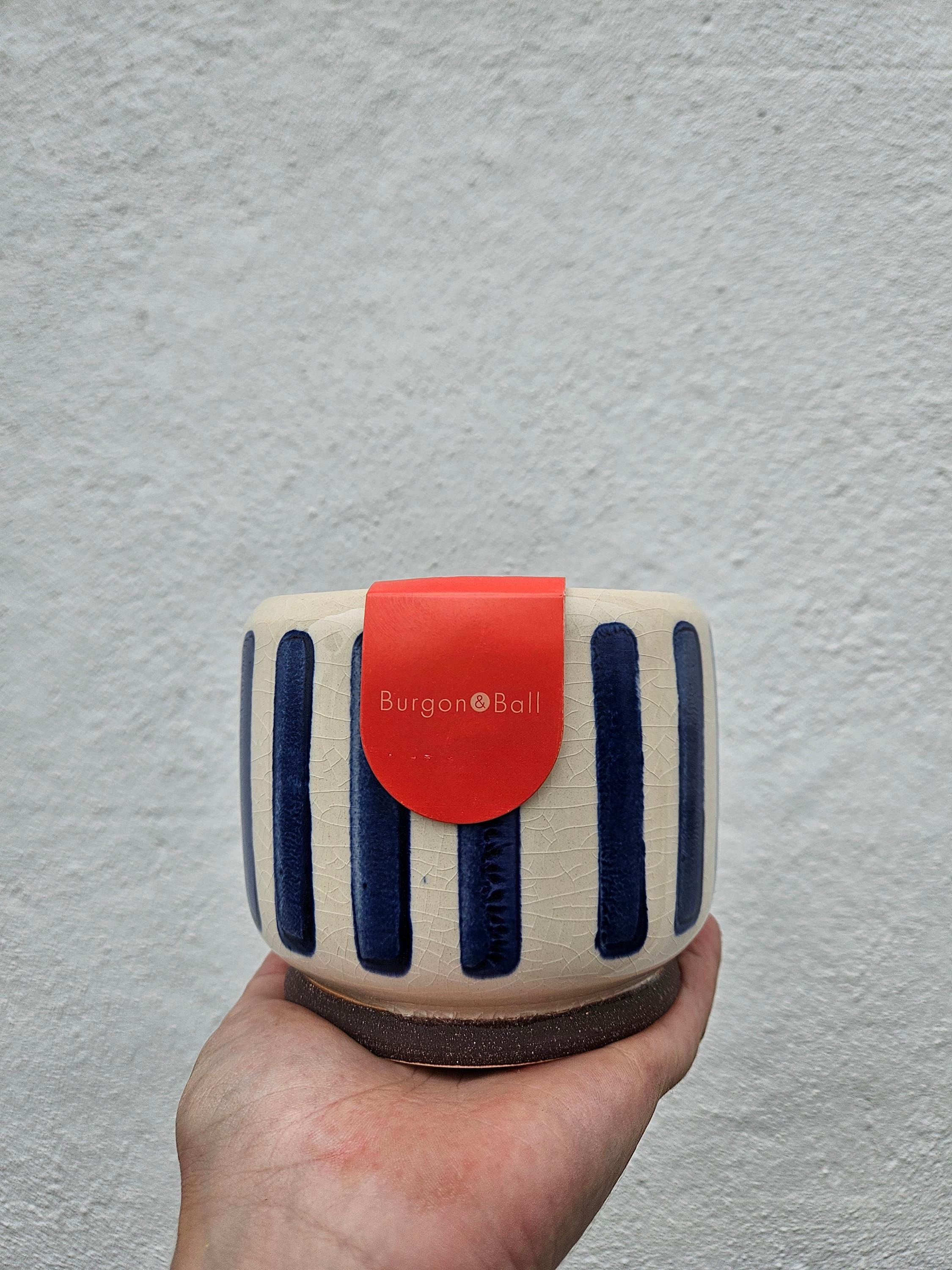 Striped Ceramic Pots (Available in 3 colours) -Various sizes available