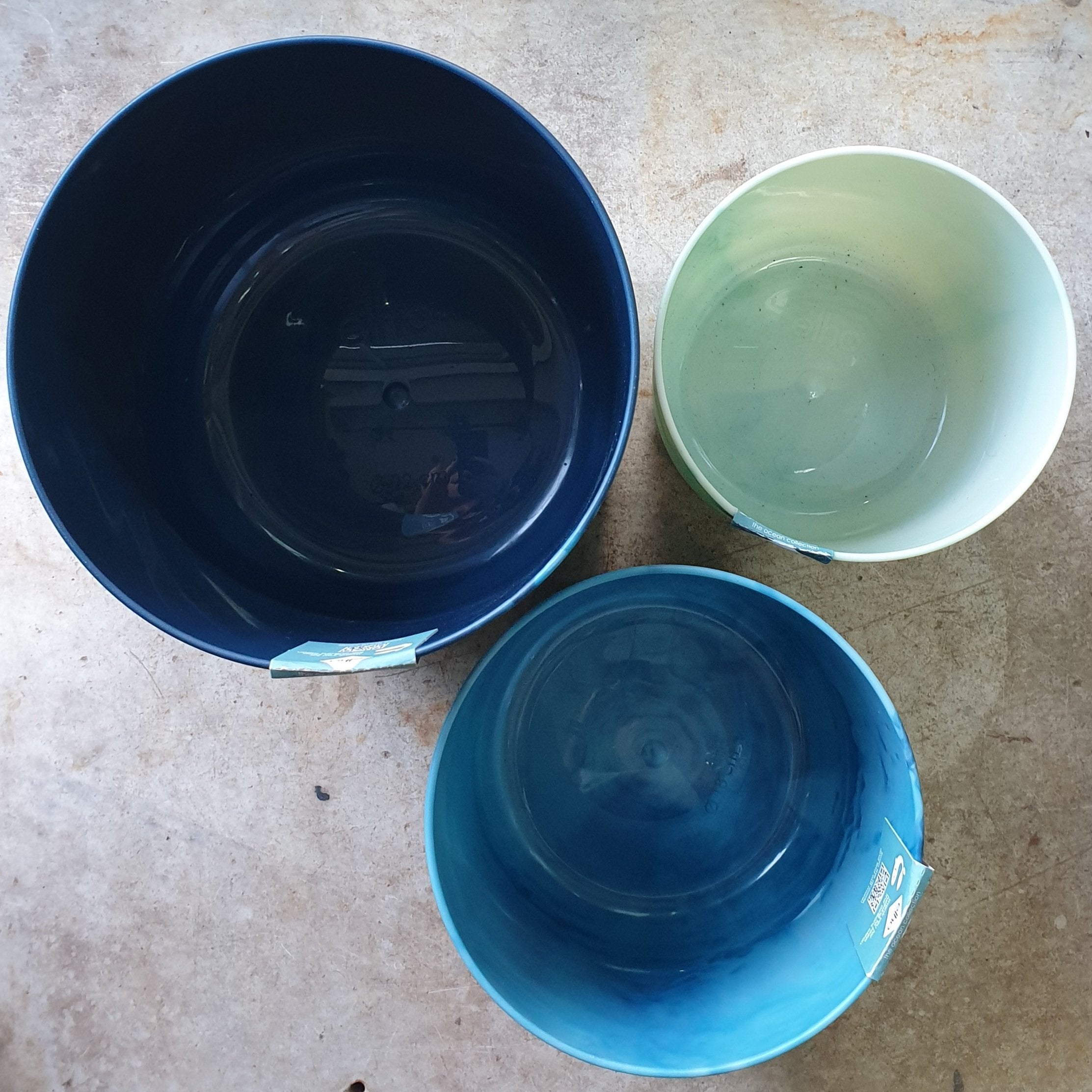 Elho Ocean Collection Marble pots -Various sizes and colours available. 16cm, 18cm and 22cm