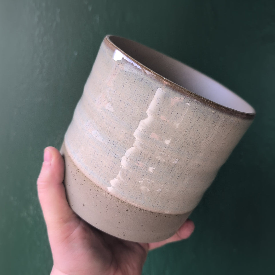 Gia Rippled Two Tone Ice White Pots