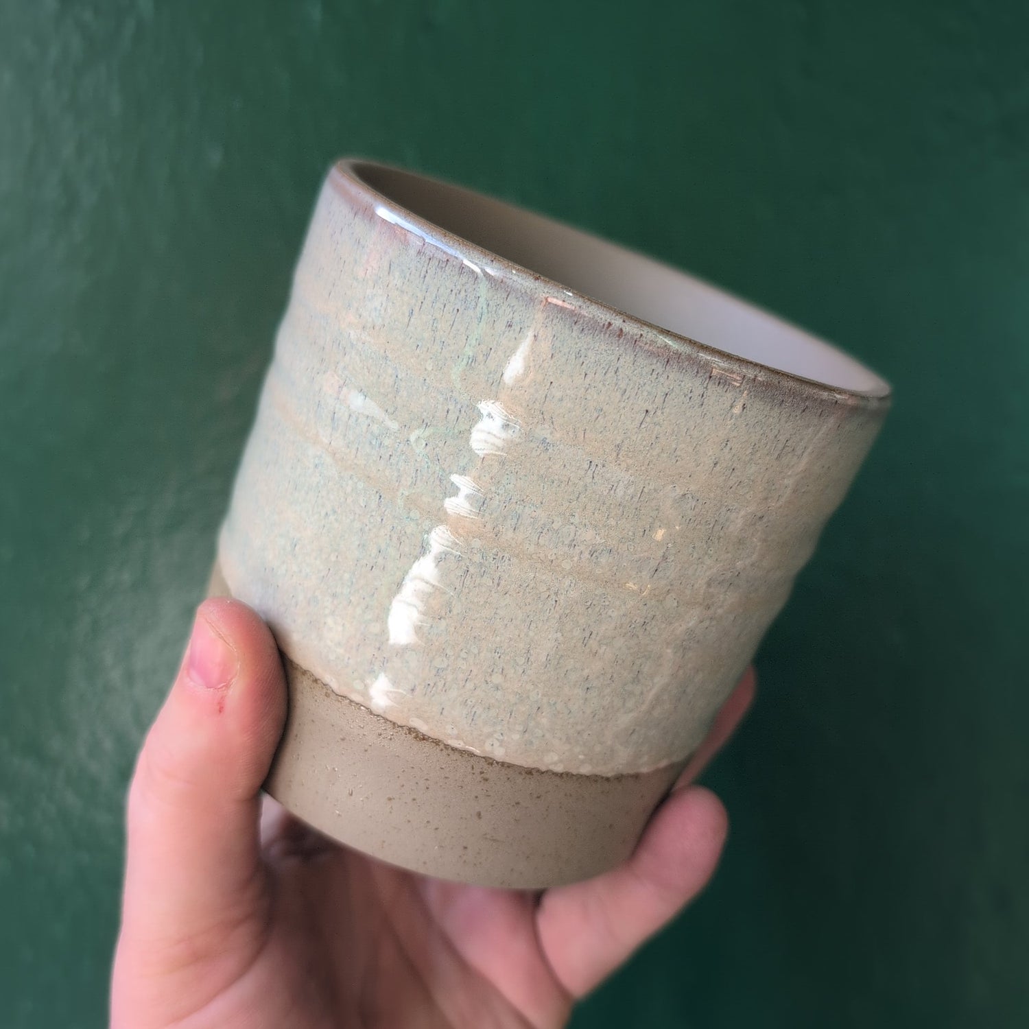 Gia Rippled Two Tone Ice White Pots