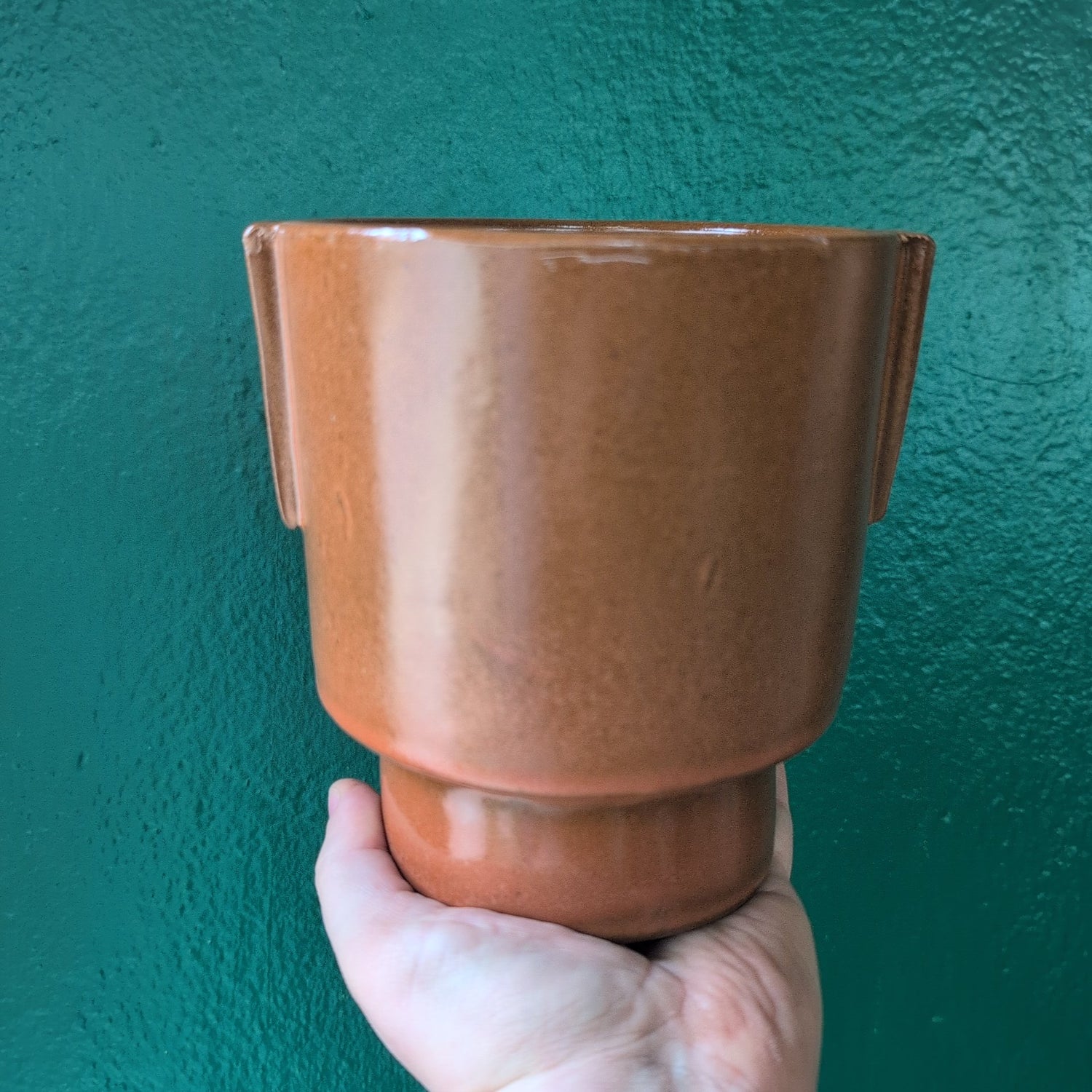 Aries Glazed Handles Pot in Rust