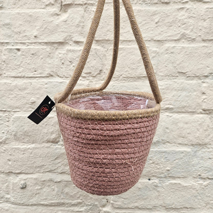 Rope hanging basket - 18cm - 3 colours available
