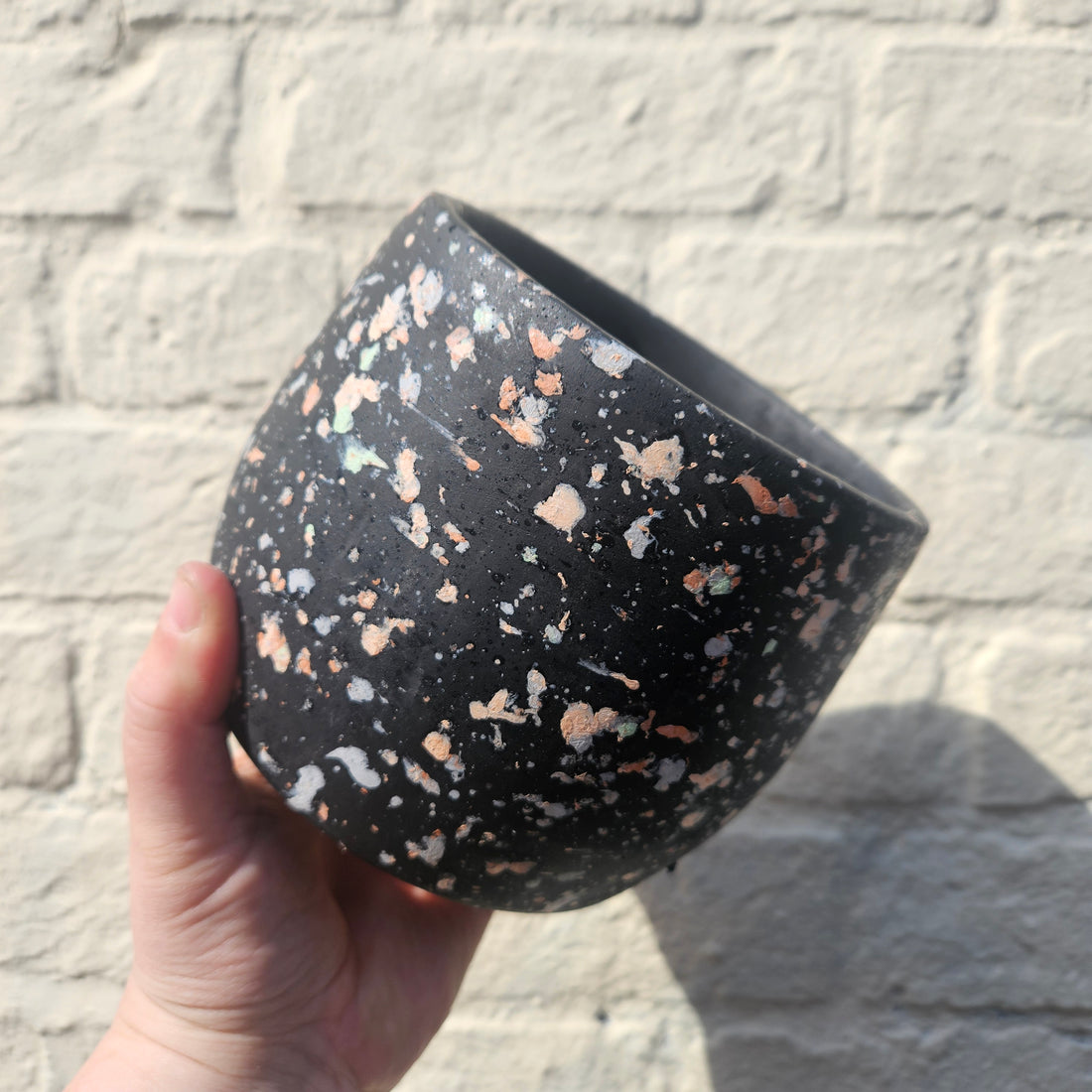 Terrazzo Black Planter in Various Sizes