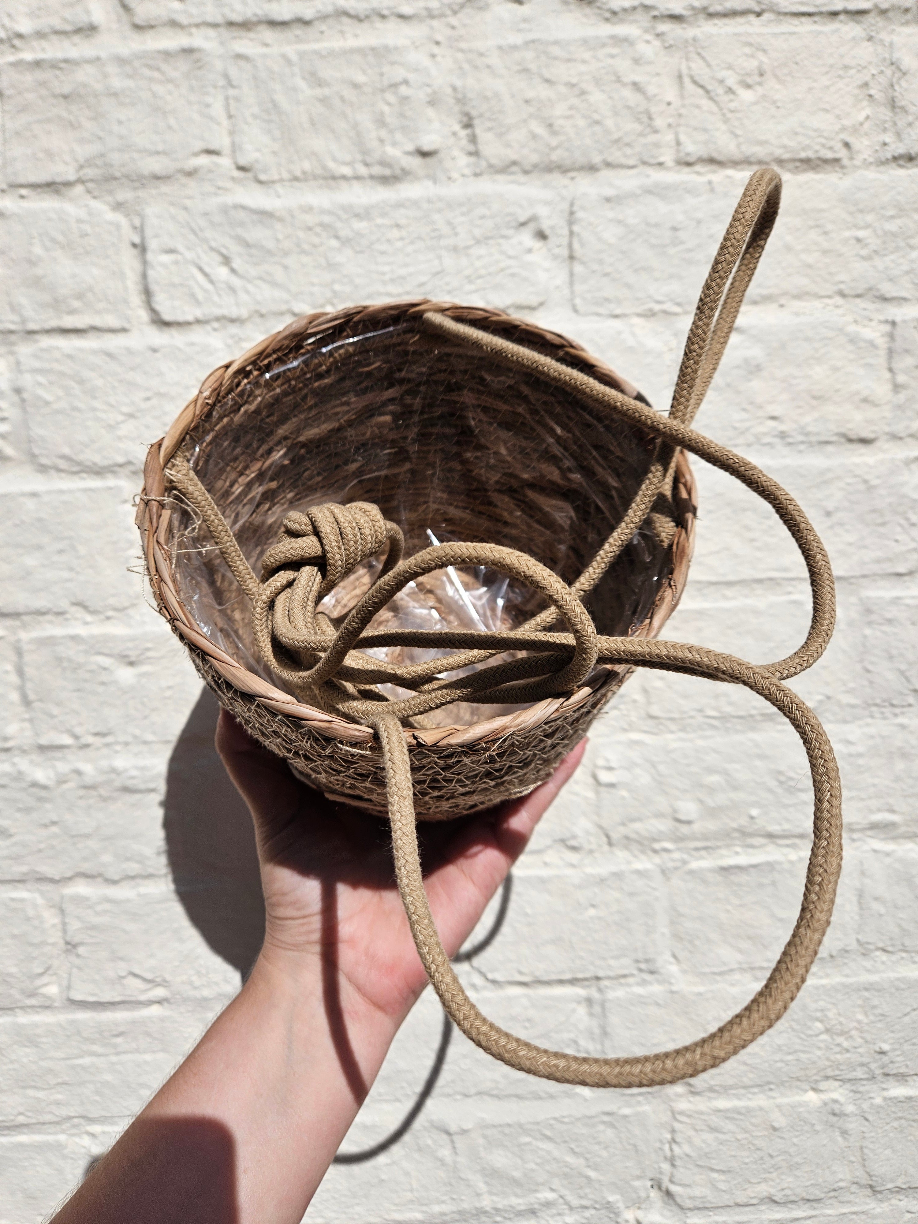 Rope hanging basket - 18cm - 5 colours available