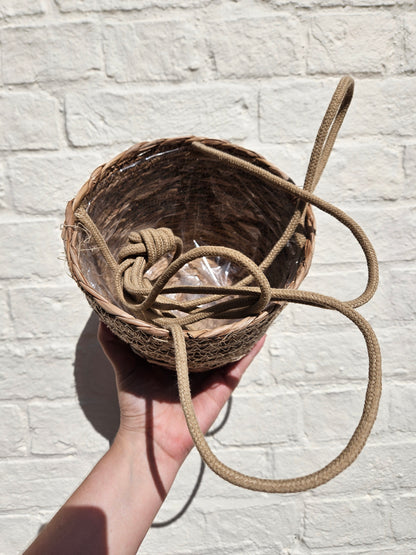 Rope hanging basket - 18cm - 5 colours available