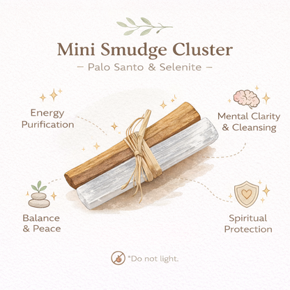 Mini Smudge Cluster, Palo Santo with Selenite