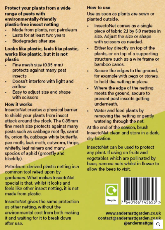 InsectoNet Plastic Free Netting