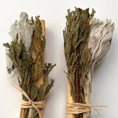 Mini Smudge Cluster, White Sage with Palo Santo and Cedar
