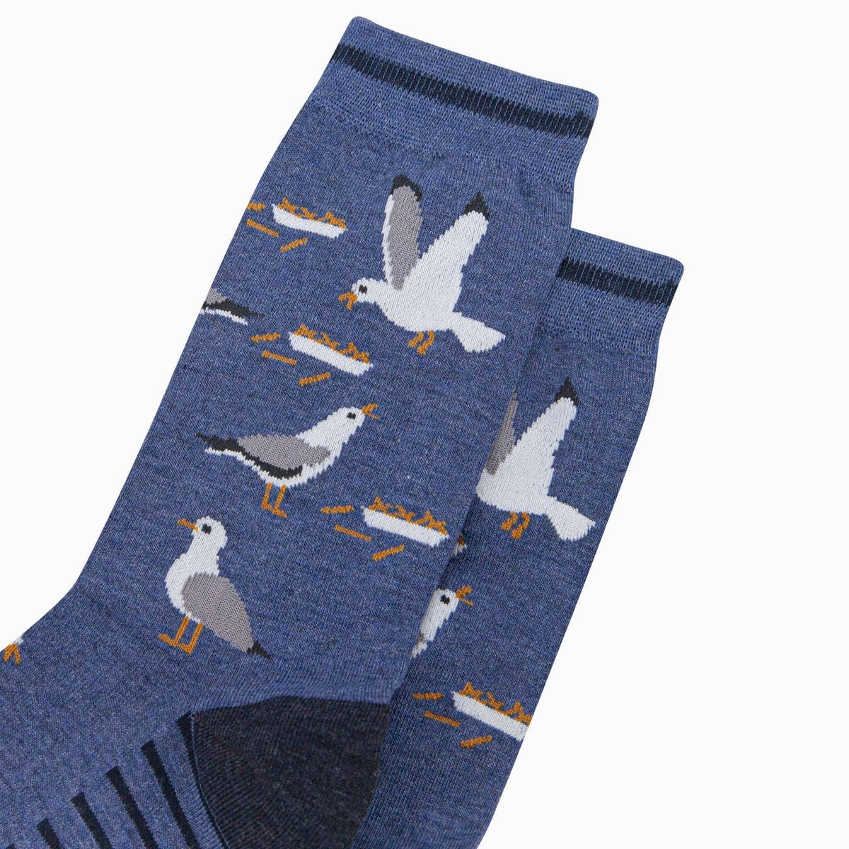 Thieving Seagulls Bamboo Socks in Denim Blue