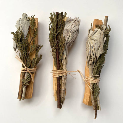Mini Smudge Cluster, White Sage with Palo Santo and Cedar
