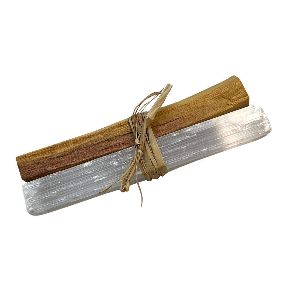 Mini Smudge Cluster, Palo Santo with Selenite