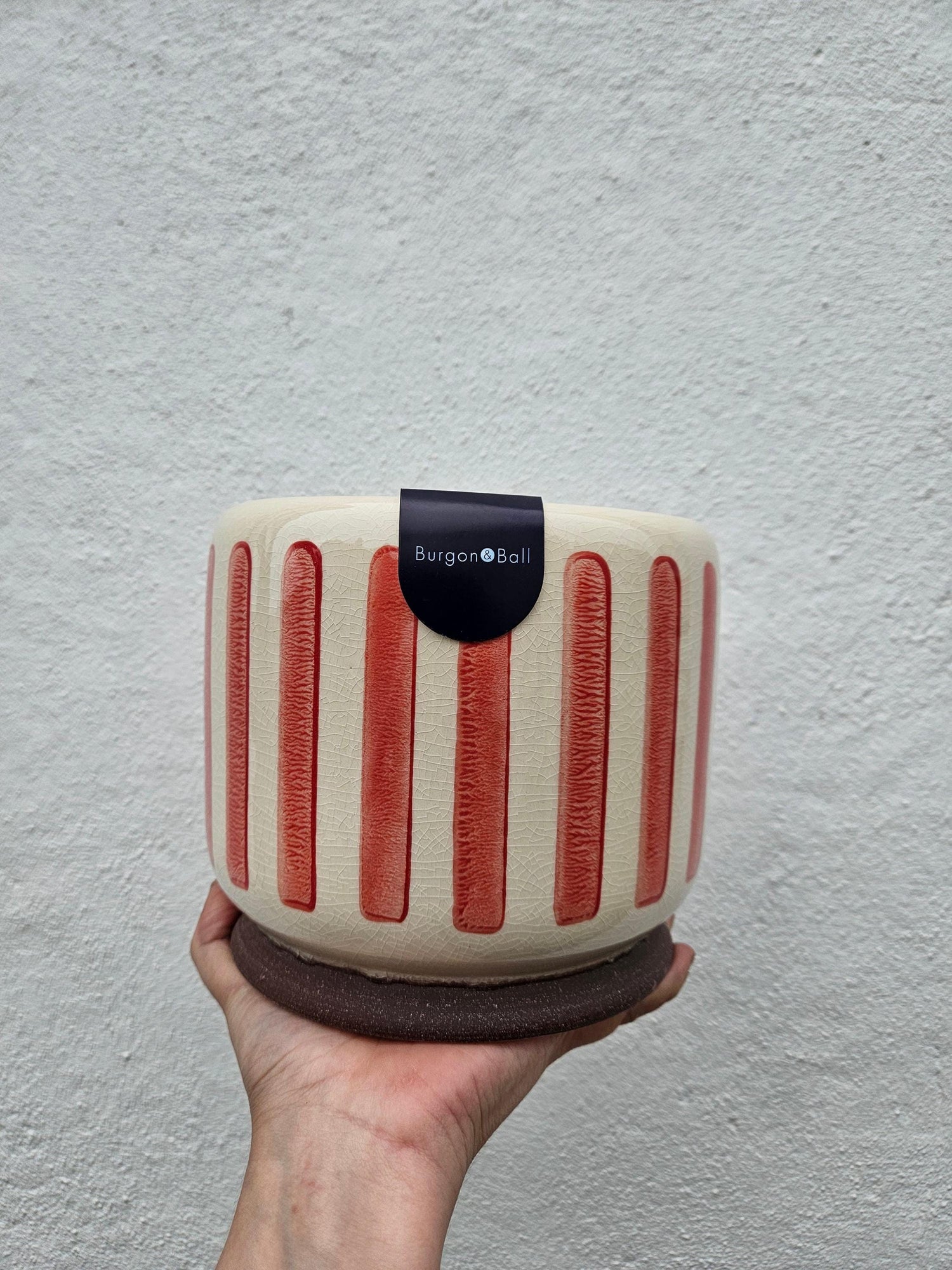 Striped Ceramic Pots (Available in 3 colours) -Various sizes available