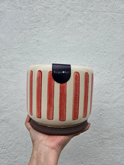 Striped Ceramic Pots (Available in 3 colours) -Various sizes available