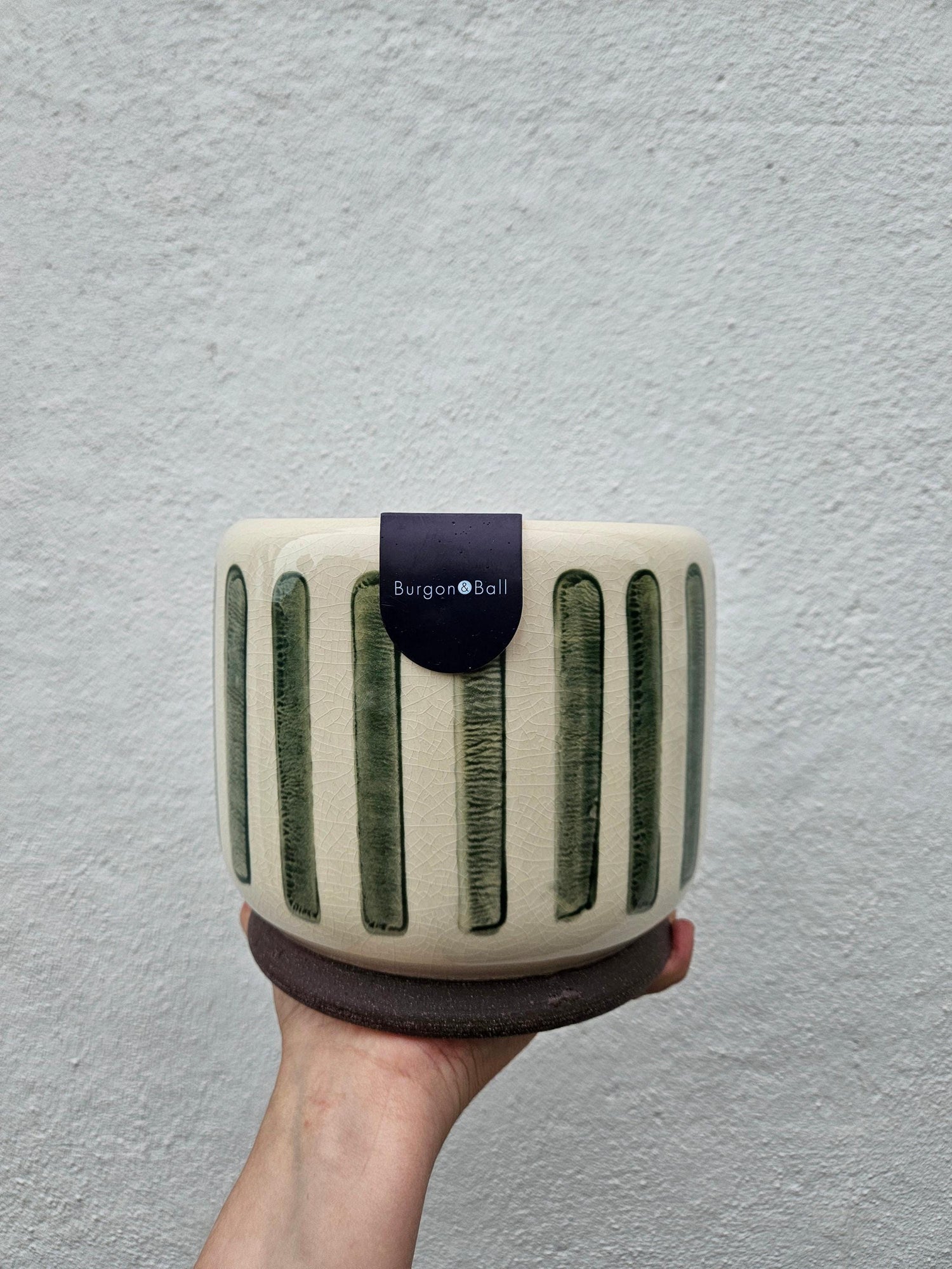 Striped Ceramic Pots (Available in 3 colours) -Various sizes available