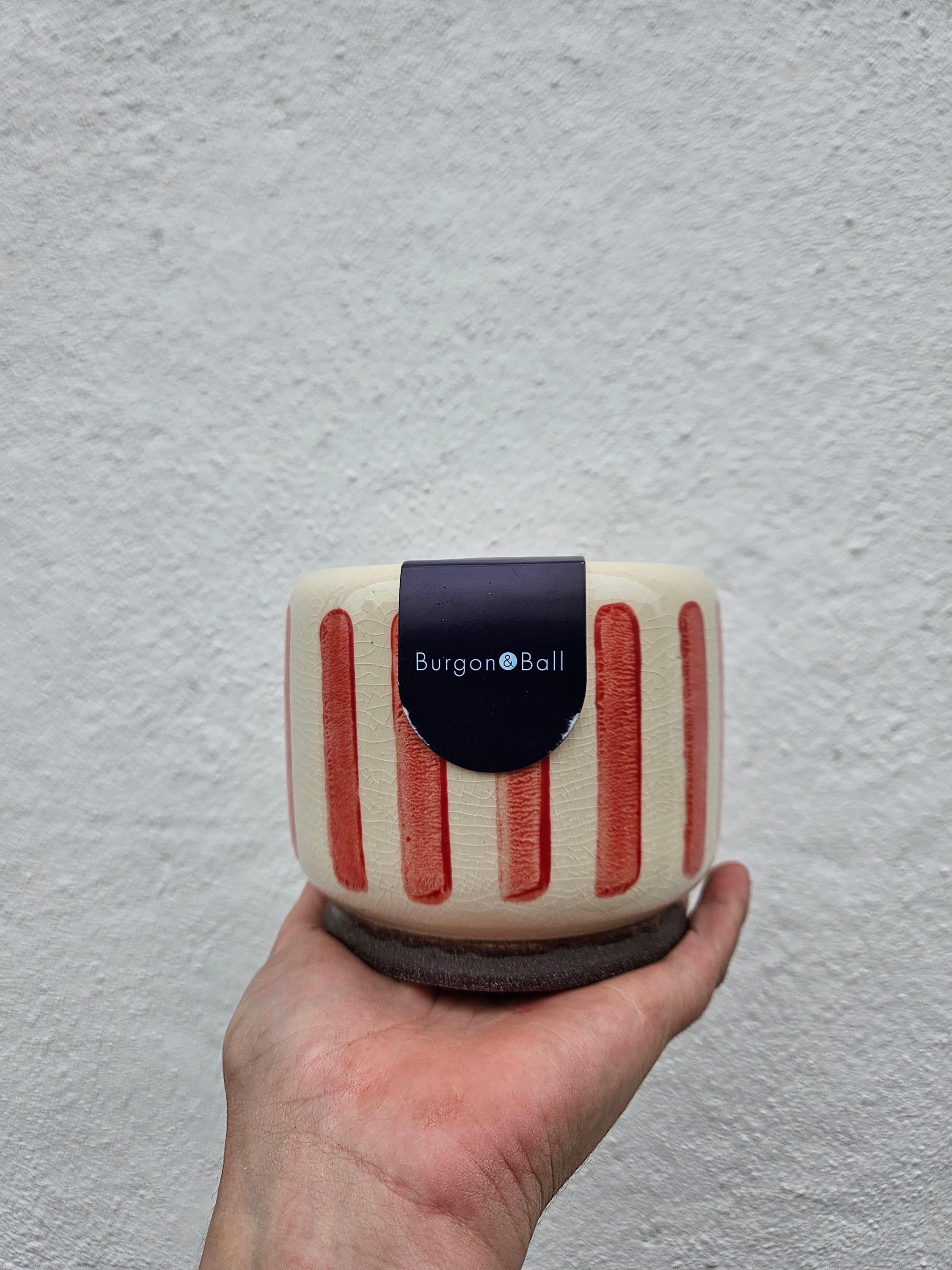 Striped Ceramic Pots (Available in 3 colours) -Various sizes available