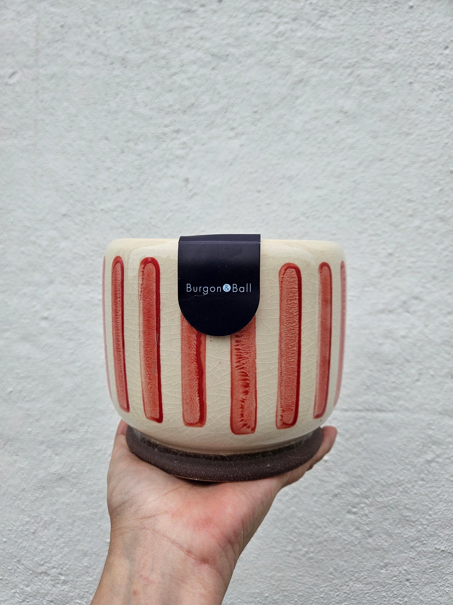 Striped Ceramic Pots (Available in 3 colours) -Various sizes available