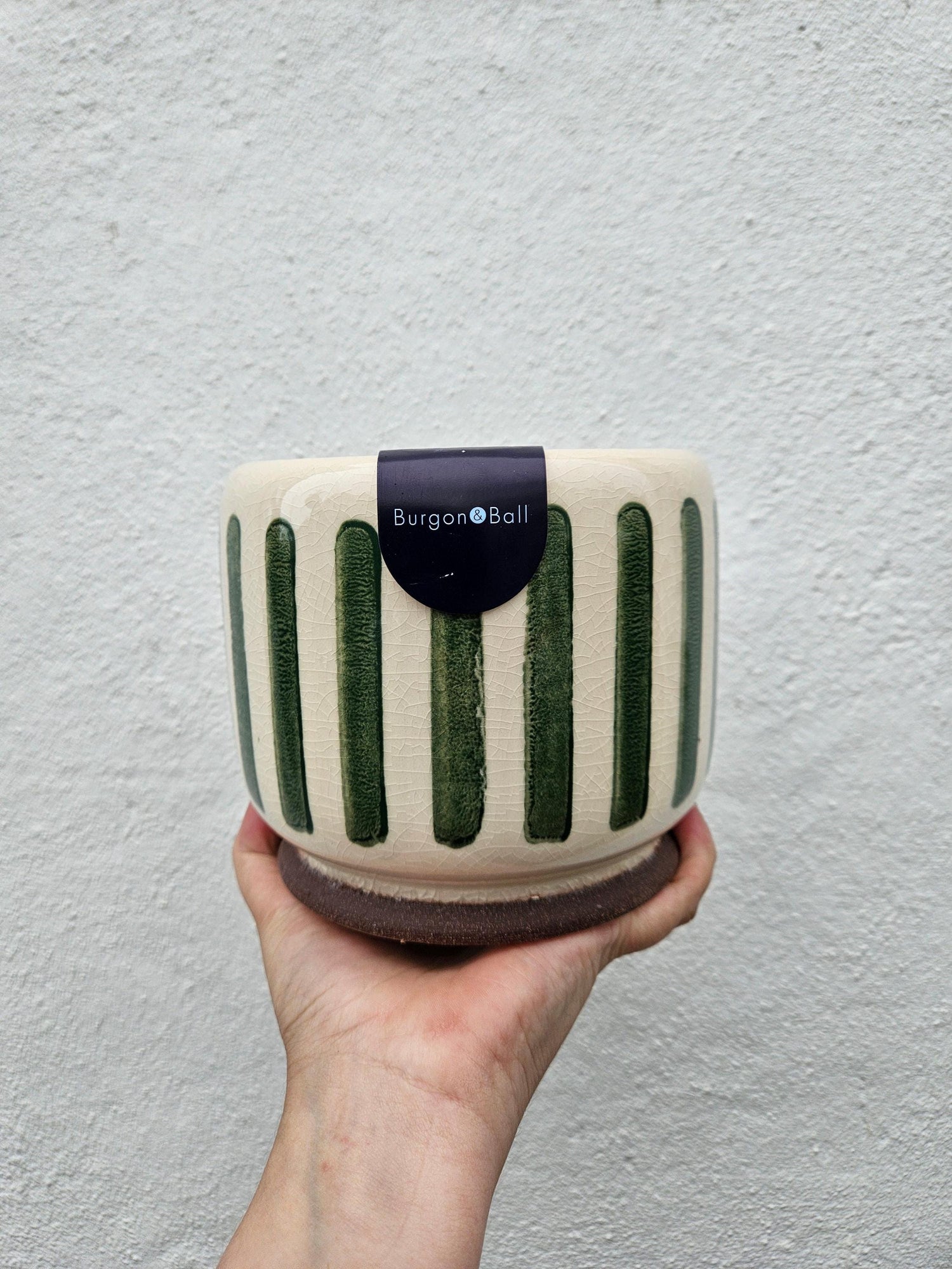 Striped Ceramic Pots (Available in 3 colours) -Various sizes available