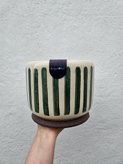 Striped Ceramic Pots (Available in 3 colours) -Various sizes available