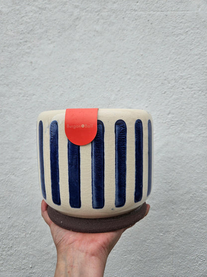 Striped Ceramic Pots (Available in 3 colours) -Various sizes available